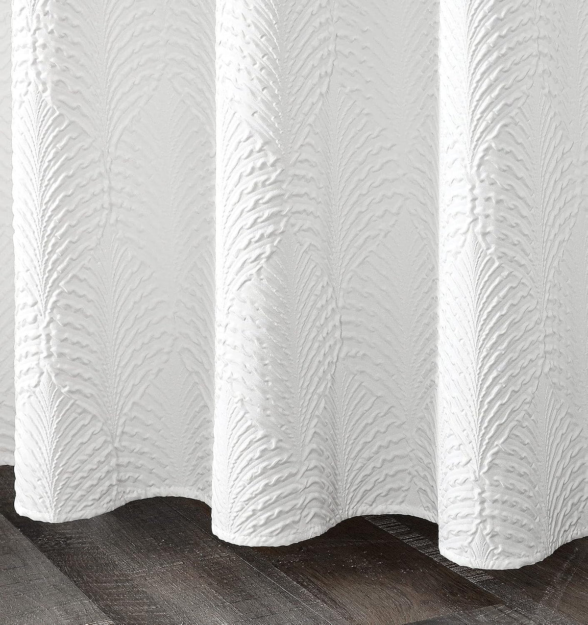 Gibelle White Shower Curtain for Bathroom, Farmhouse Bath Curtain 72x72