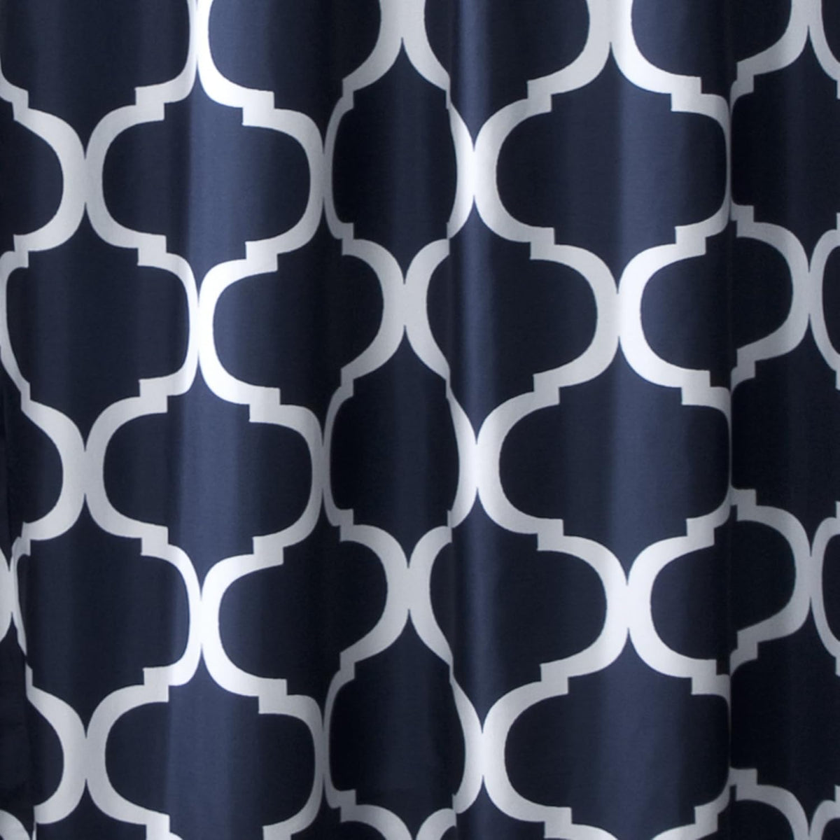 Lush Decor Geo Shower Curtain Single 72"W x 72"L Navy - Trellis Shower Curtains for Bathroom - Navy Bathroom Curtain