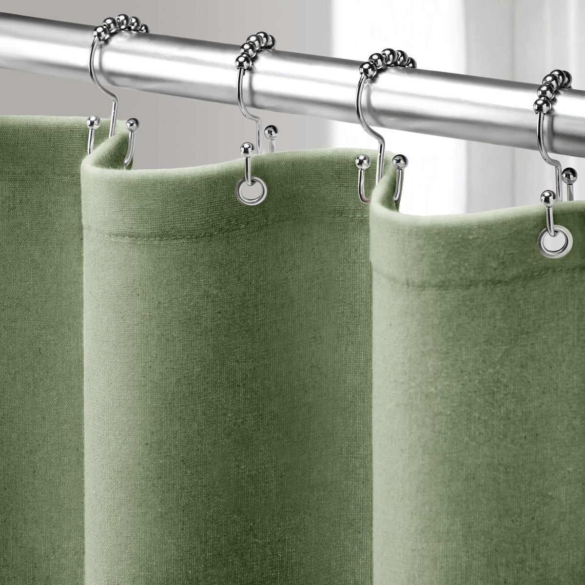 Linen Shower Curtain Beige Boho Cream Natural Cloth 72" W x 72" L