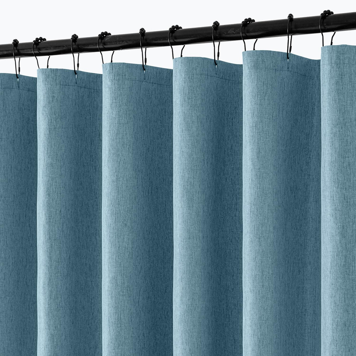 ANRODUO Cream Beige Linen Textured Fabric Shower Curtain Set - W72xL72