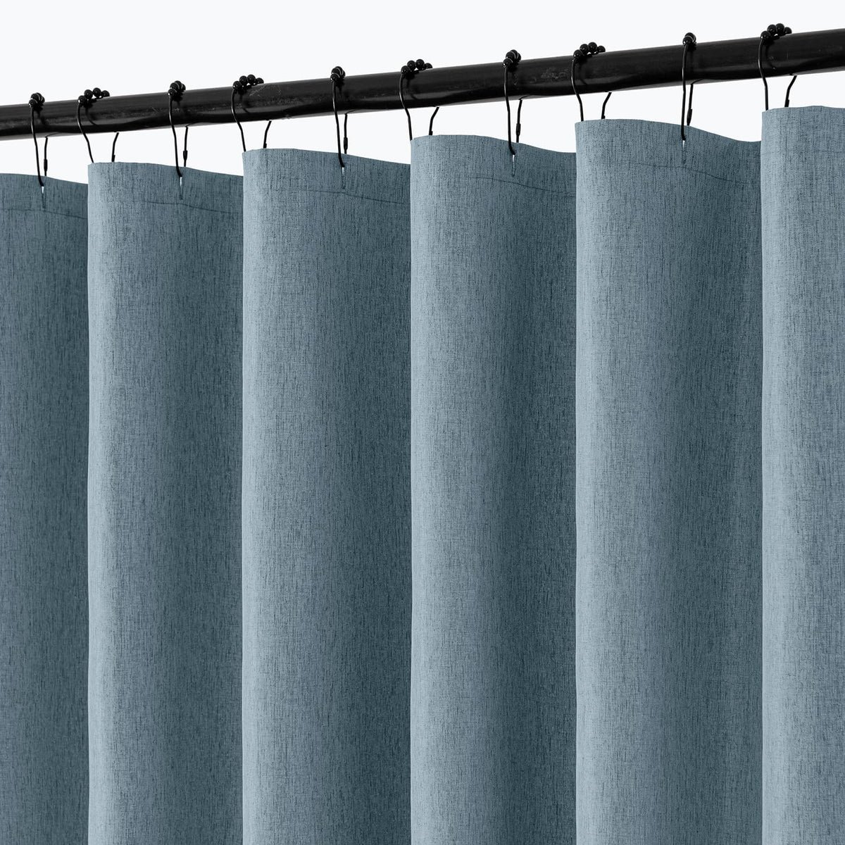 ANRODUO Cream Beige Linen Textured Fabric Shower Curtain Set - W72xL72