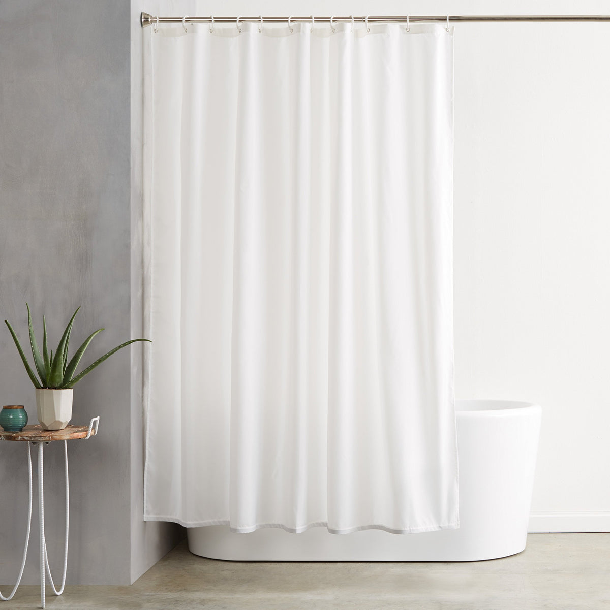Amazon Basics Lightweight Super Soft Easy Care Microfiber Waffle Texture Shower Curtain , 72" x 72", White