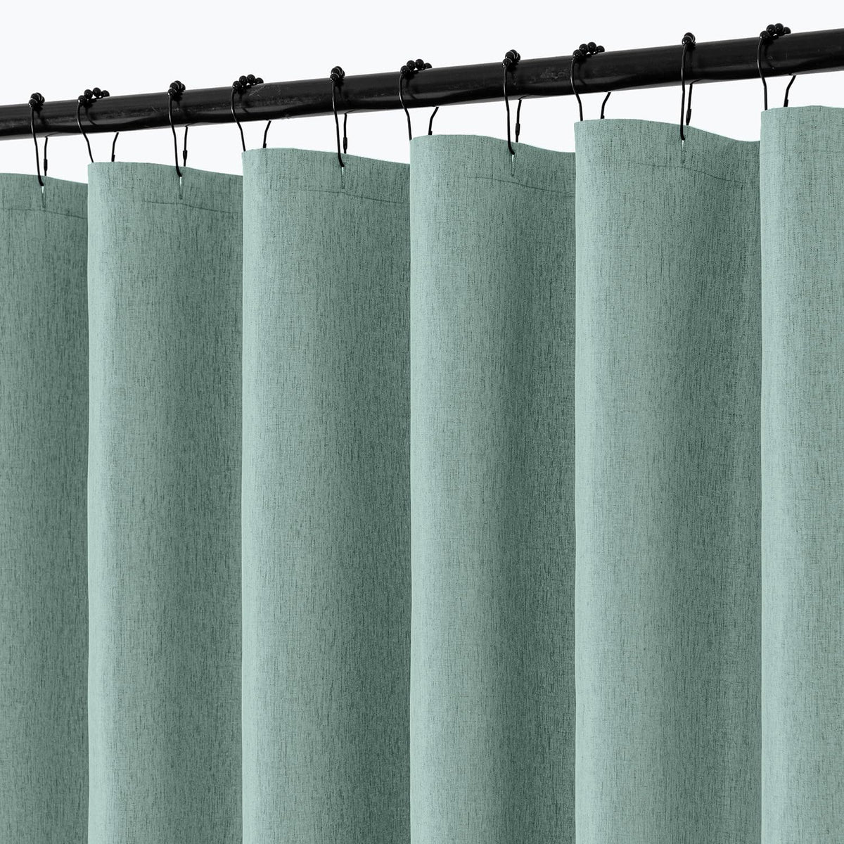 ANRODUO Cream Beige Linen Textured Fabric Shower Curtain Set - W72xL72