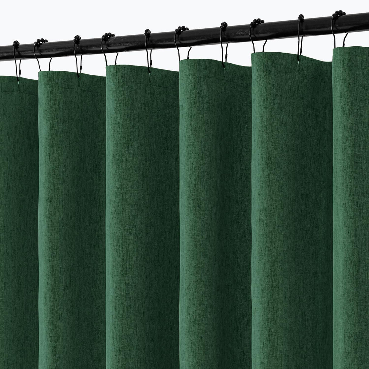 ANRODUO Cream Beige Linen Textured Fabric Shower Curtain Set - W72xL72