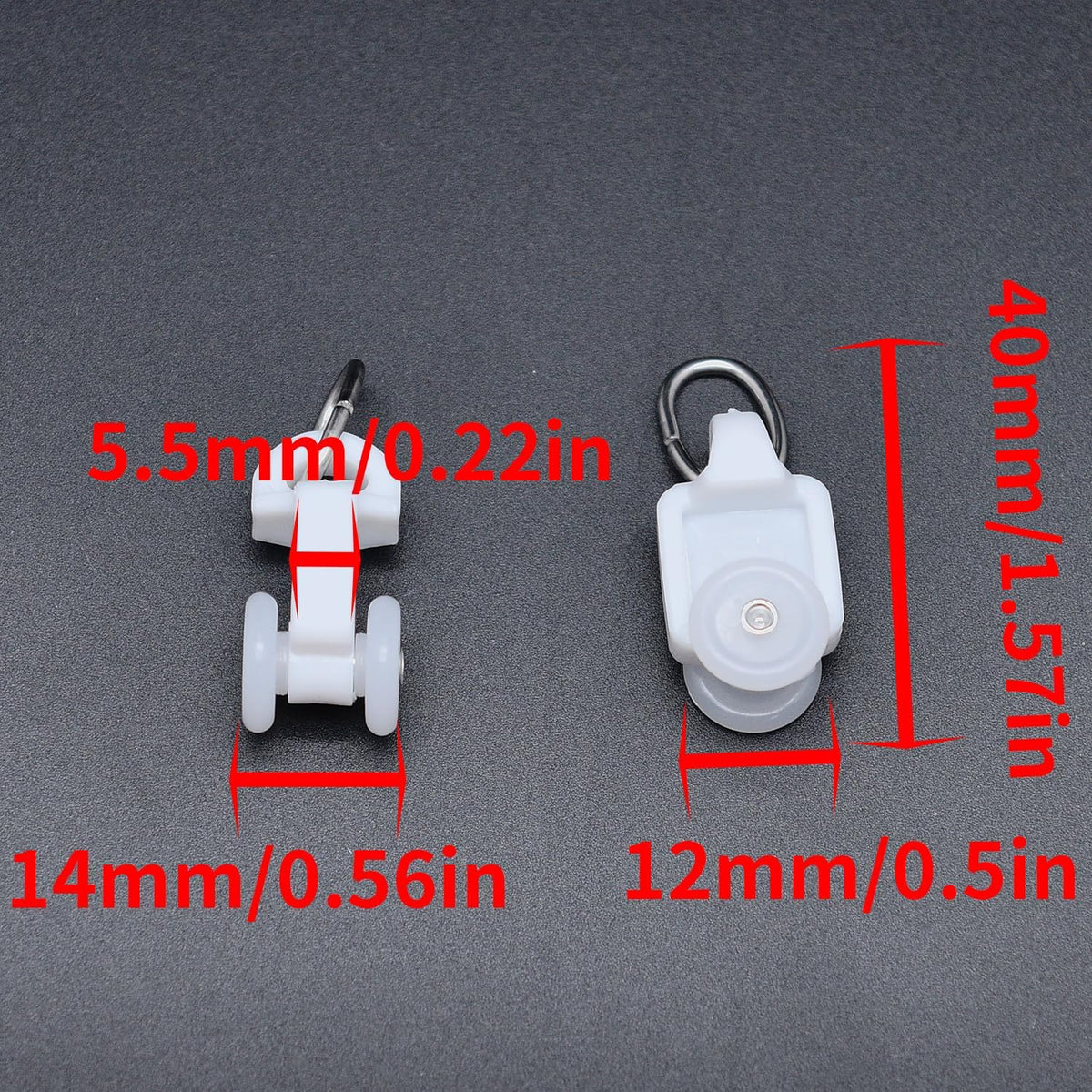Surf turtle Curtain Glider Hooks 30 Pcs Mute Wheel Rollers Track Rail Runner,Ceiling Glider,Shower Curtain Tracks for Window Tracks Rail Rod Room Dividers