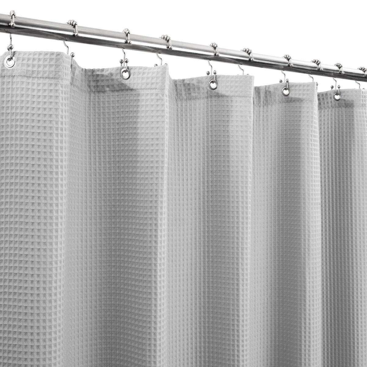 Barossa Design Waffle Weave Extra-Long Shower Curtain White, 72x80