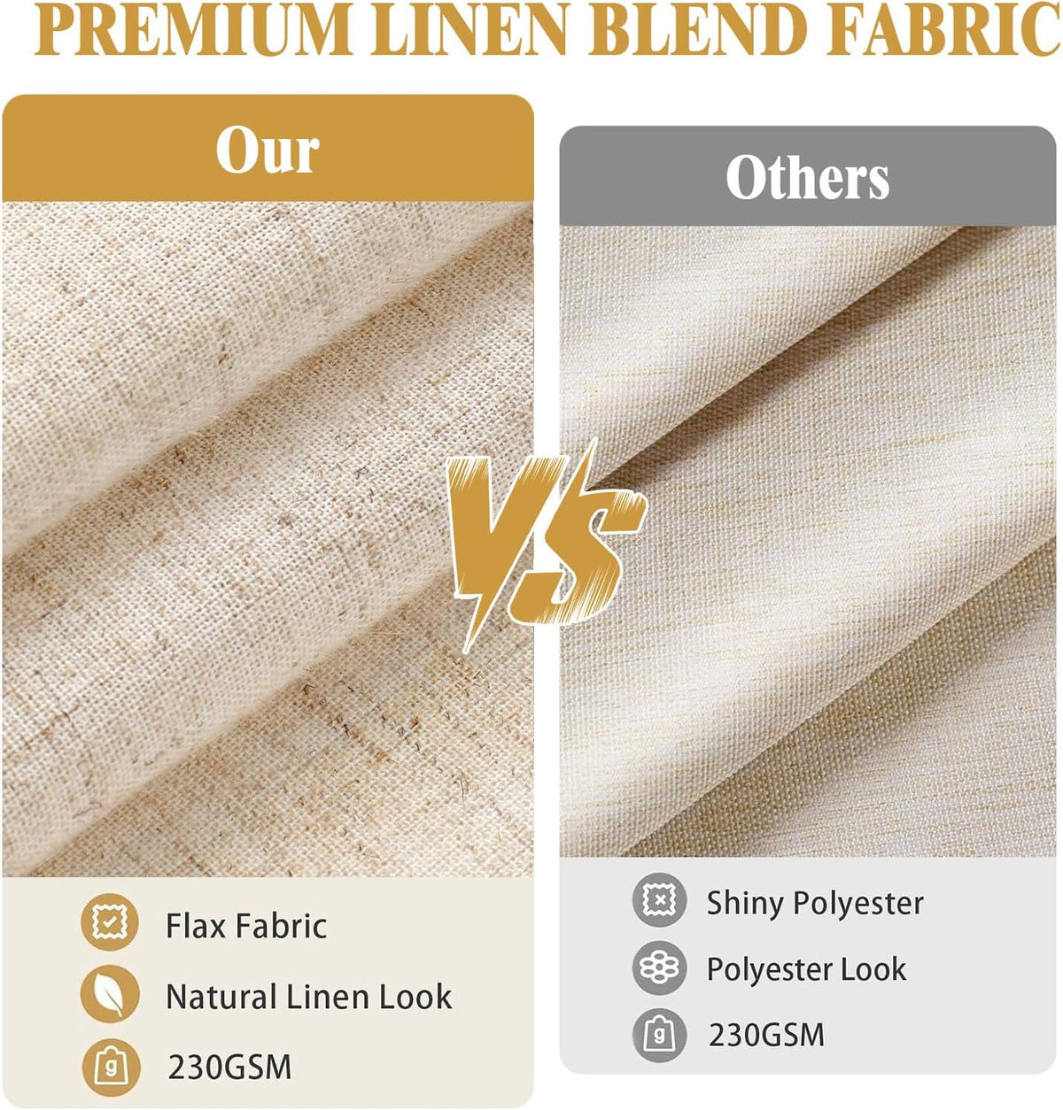 Linen Shower Curtain Beige Boho Cream Natural Cloth 72" W x 72" L