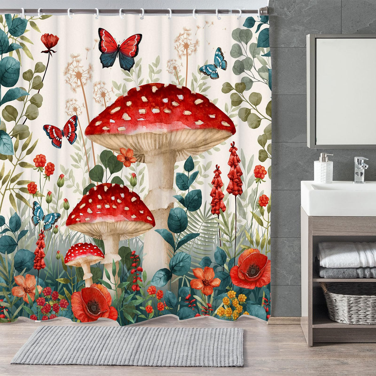 Funny Japanese Cat Funky Anime Japan Bathroom Shower Curtain, 72x72