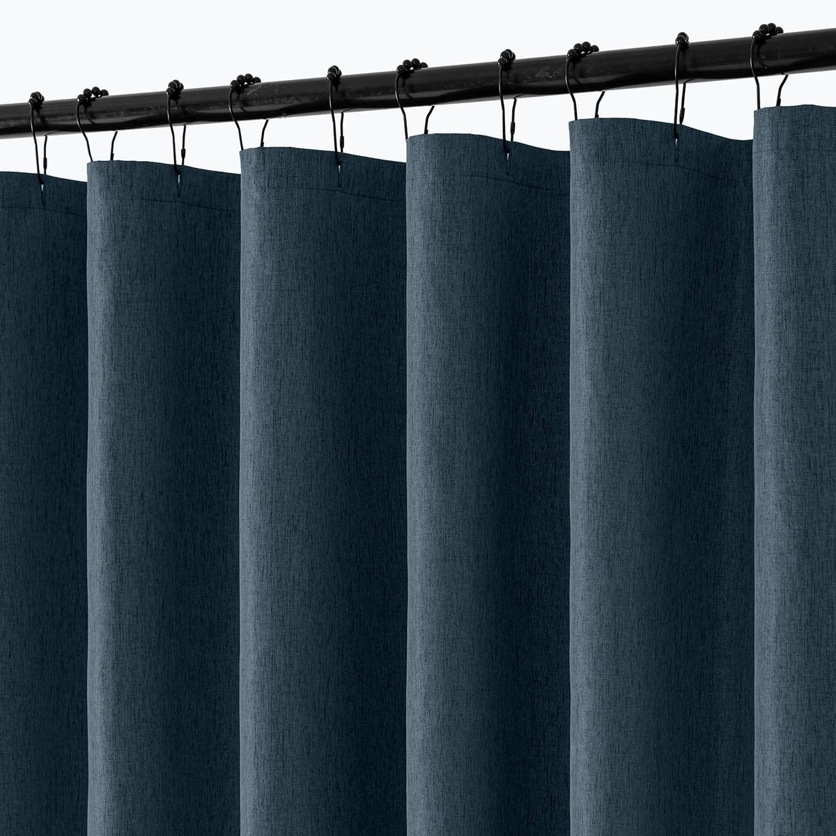 ANRODUO Cream Beige Linen Textured Fabric Shower Curtain Set - W72xL72