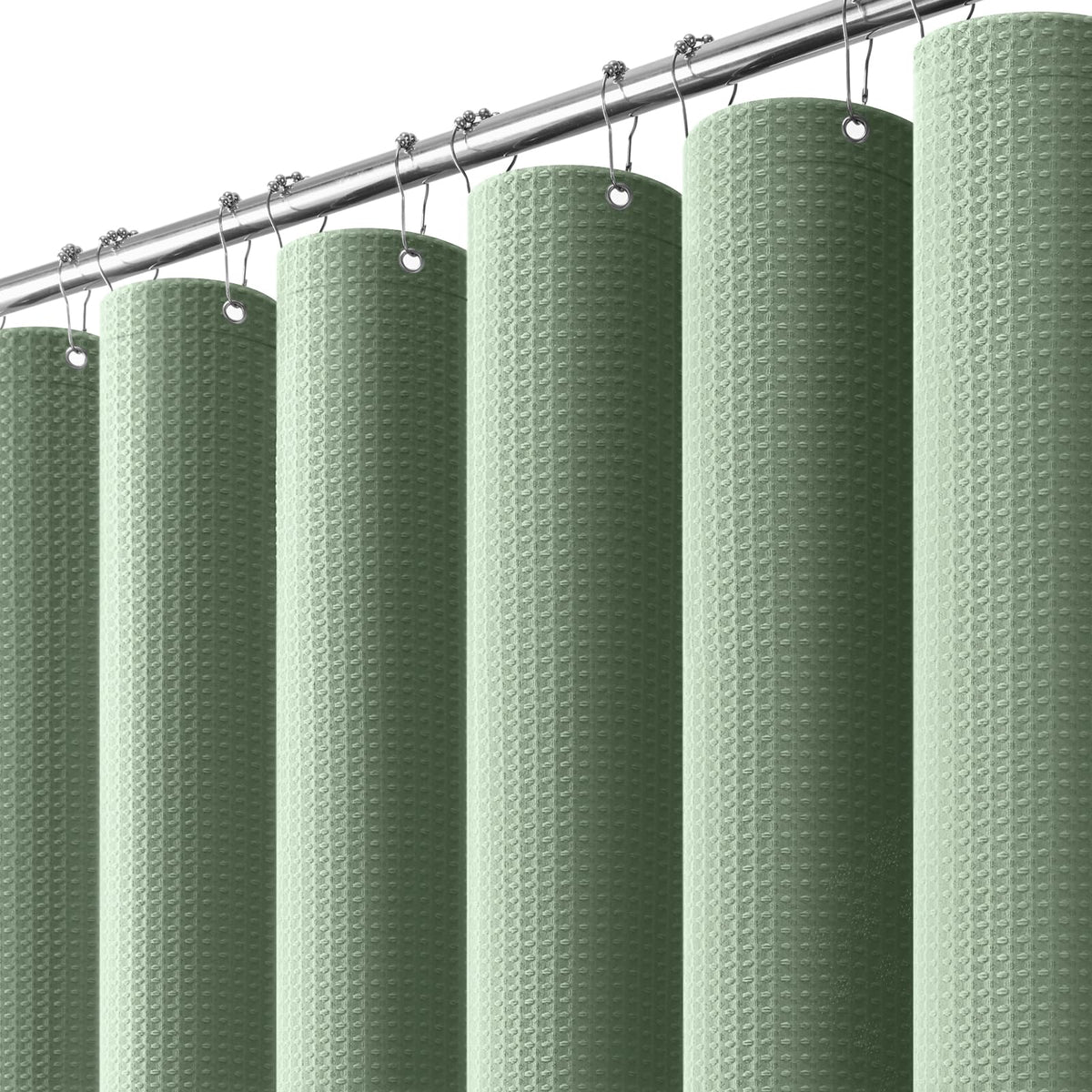 Dynamene Waffle Shower Curtain 256 GSM Heavy Duty Fabric 72"x72" Black