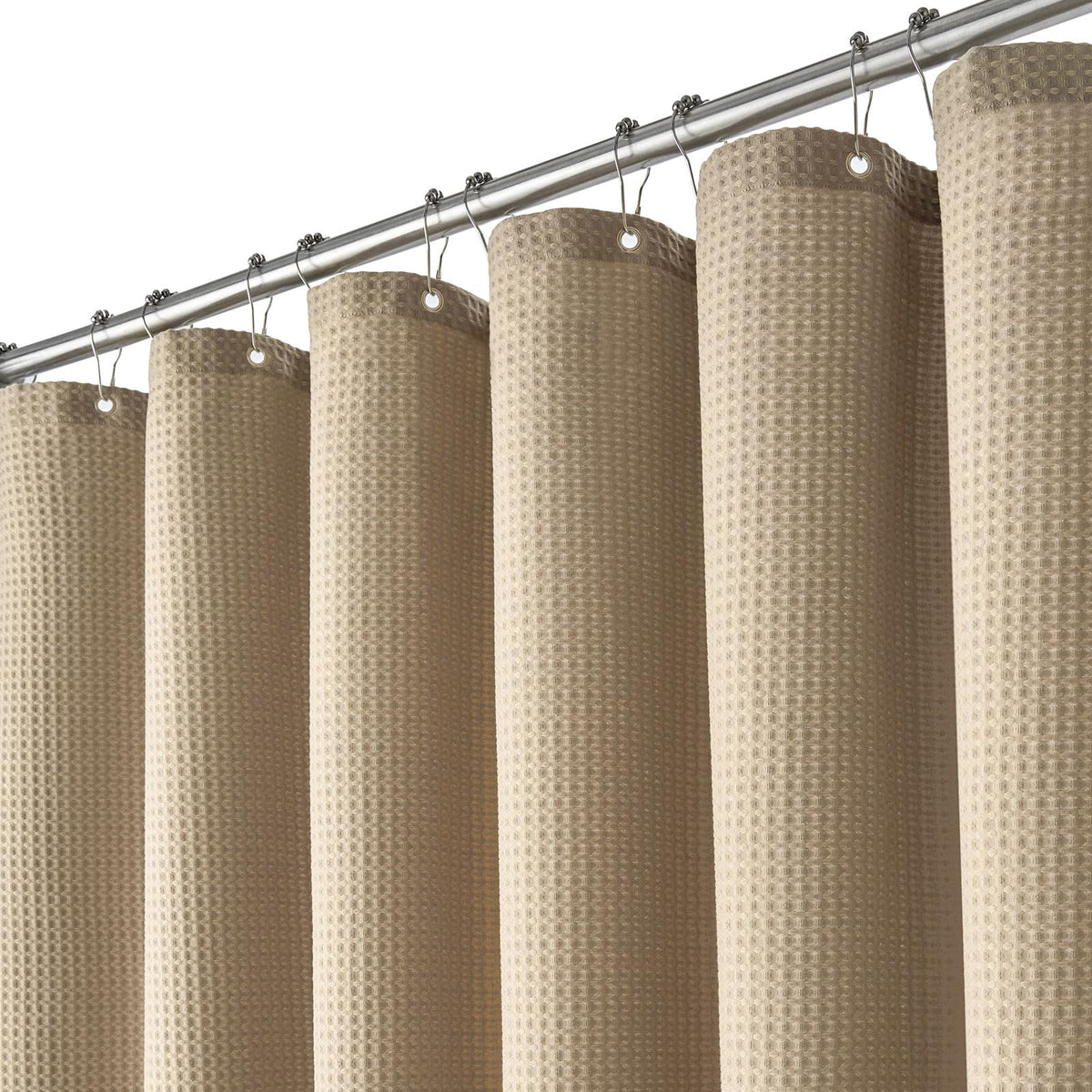 Dynamene Waffle Shower Curtain 256 GSM Heavy Duty Fabric 72"x72" Black