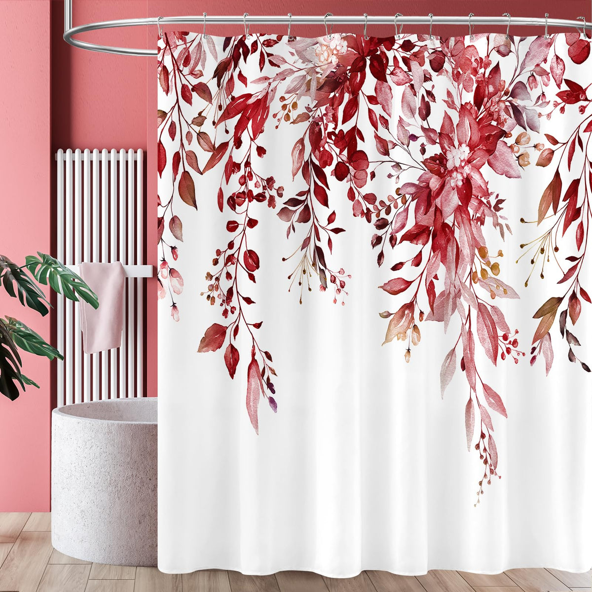 Sage Green Eucalyptus Fabric Shower Curtain for Bathroom, 72x72