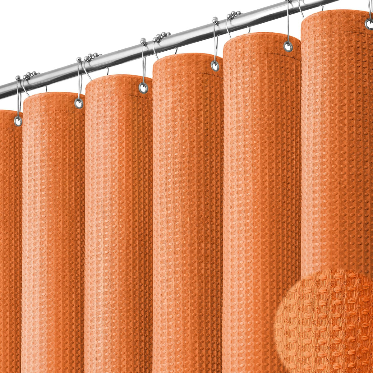 Dynamene Waffle Shower Curtain 256 GSM Heavy Duty Fabric 72"x72" Black