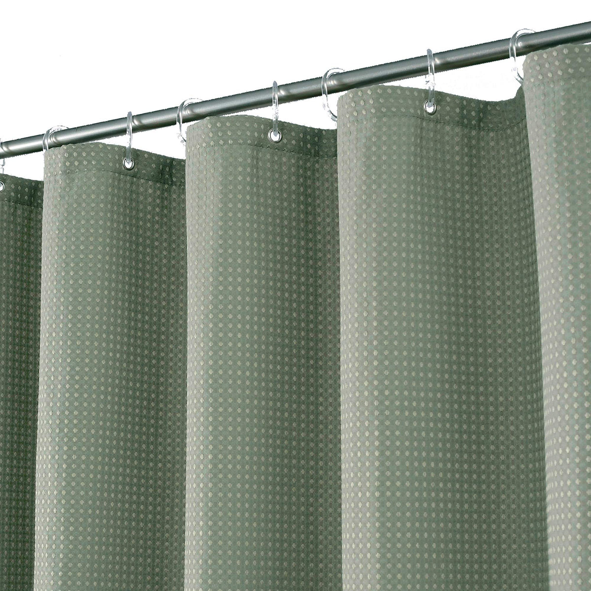 Barossa Design Waffle Weave Short Shower Curtain Fabric 66" Length, White
