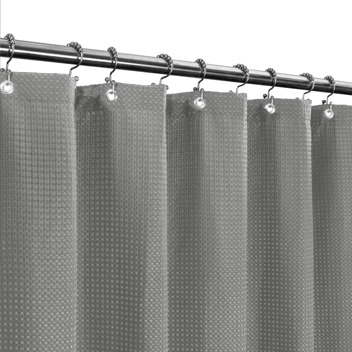 Barossa Design Waffle Weave Short Shower Curtain Fabric 66" Length, White