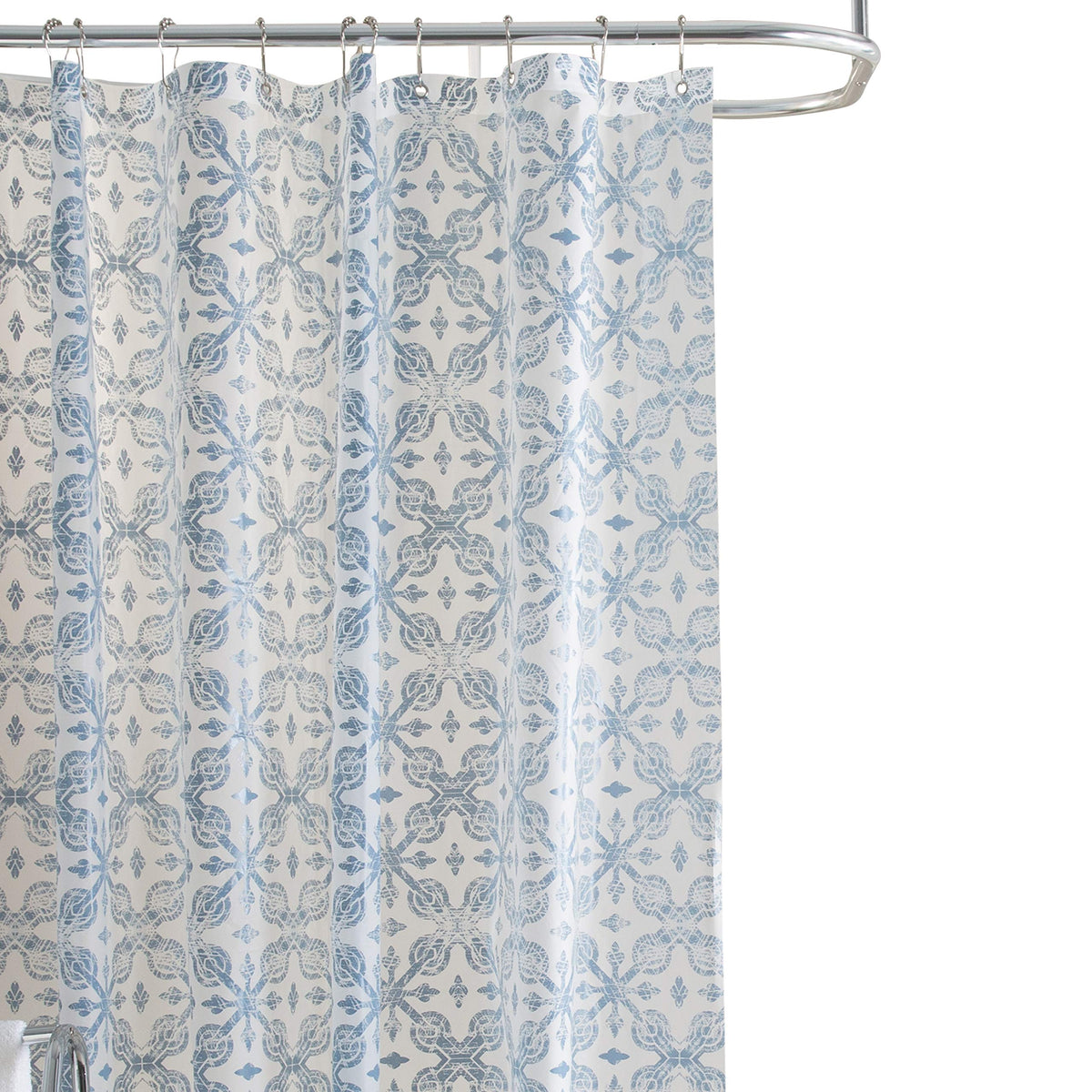 Bath Bliss Design PEVA Shower Curtain | Dimensions: 70"x 72" | 12 Metal Grommets | Bathroom Accessories | Reinforced Mesh Trim | Ombre | Raindrop Blue