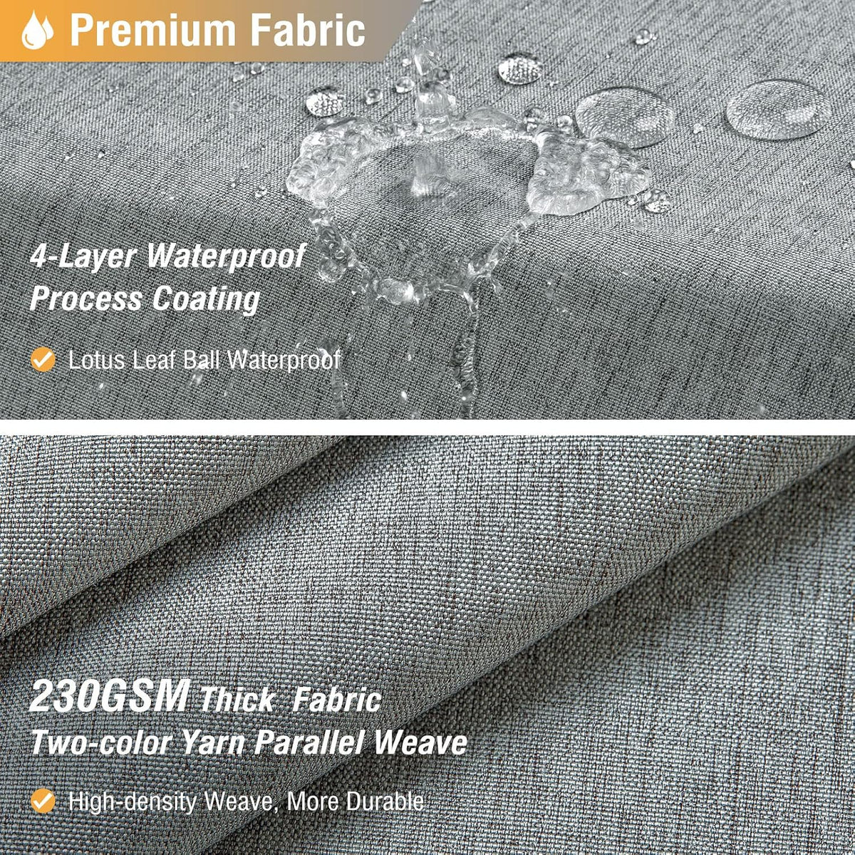 BTTN Grey Linen Textured Waterproof Fabric Shower Curtain Set, 72x72, Gray