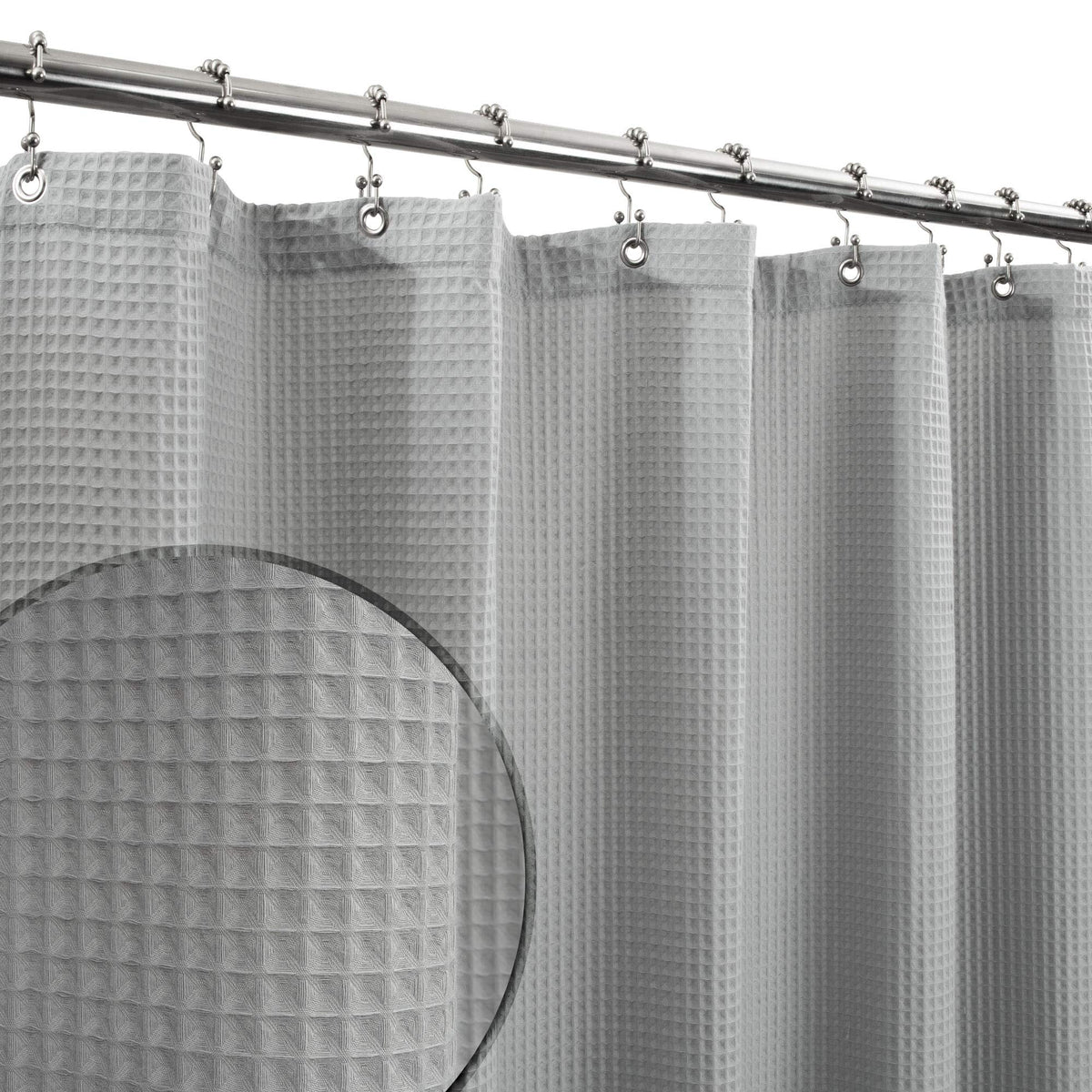 Barossa Design Waffle Weave Extra-Long Shower Curtain White, 72x80